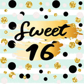 Custom 16th Birthday Polka Dots Background Backdrop Shopbackdrop